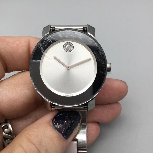 Movado BOLD Watch Womens 36mm Stainless Pink Black New Battery 6.25" - Picture 8 of 14